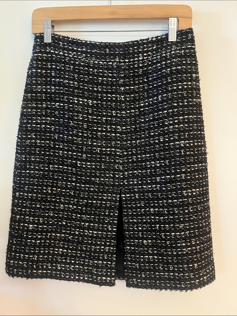 J. Crew Black and White Tweed Bermuda Skirt